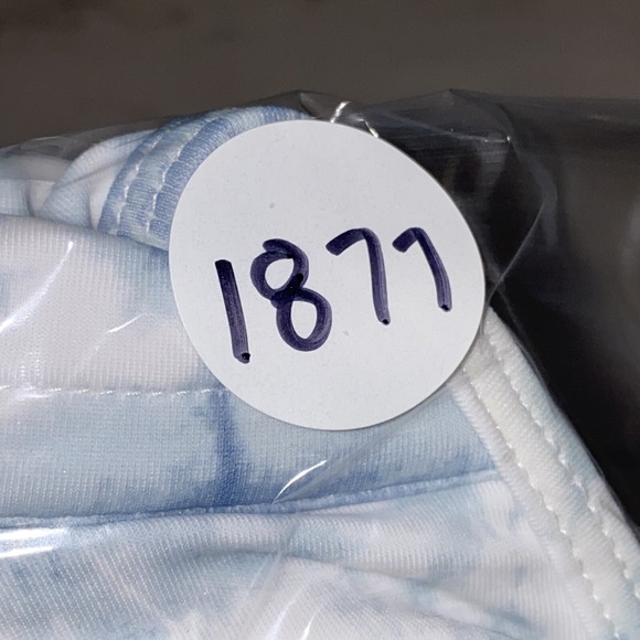 Xhilaration Bikini Top Womens Medium Blue White Tie Dye Swim Triangle Padded M - Picture 6 of 6